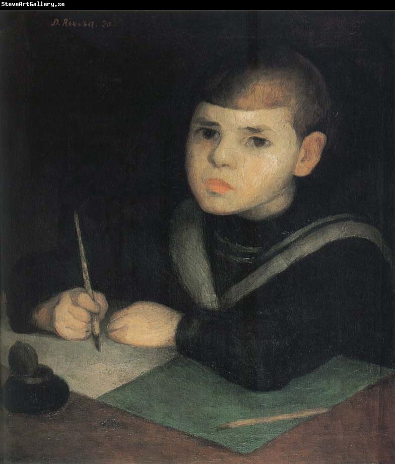 Diego Rivera The Child Writing the word